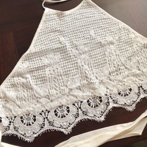 White eyelet halter